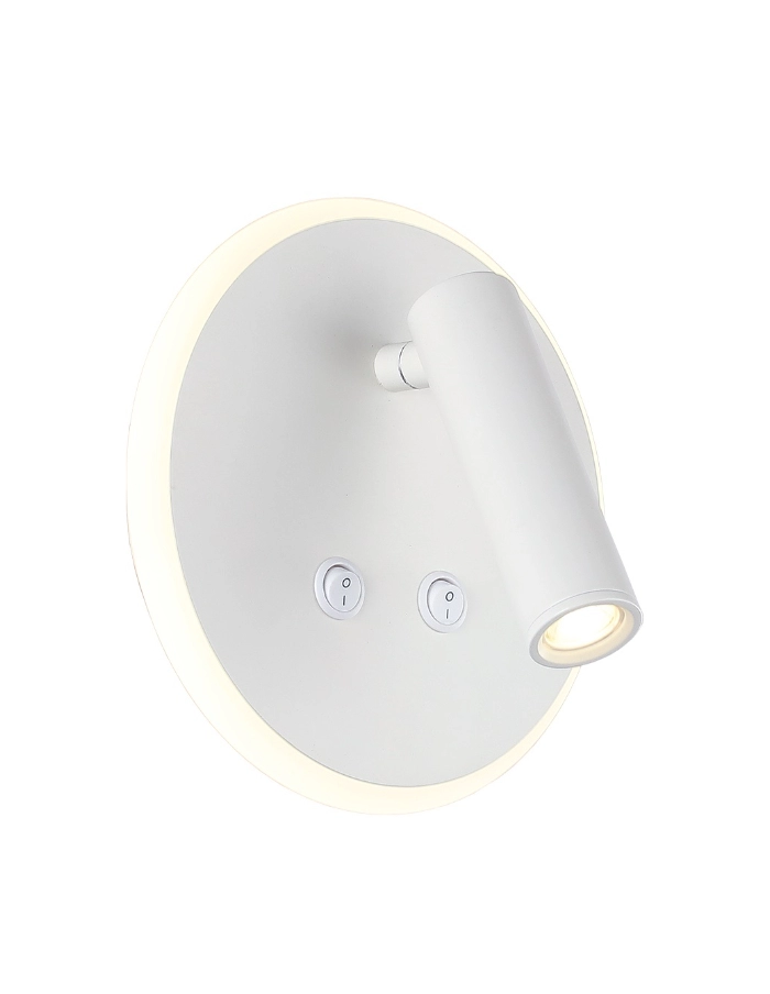 Aplique LED 1 luz 7+3W con interruptor Sagga 16cm blanco Markas Iluminación luz cálida